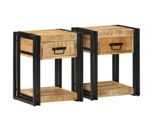 Naktsskapīši 2 Gab 40X35X50 Cm Masīvkoksnes Mango Vidaxl