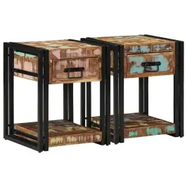 Nakts Skapītis Ar Atvilktni 2 Pcs Daudzkrāsains 40 X 40 X 50 Cm Vidaxl