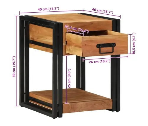 Öölambi Kapp Sahtliga Pruun 40 X 40 X 50 Cm Tugev Akaatsiapuit