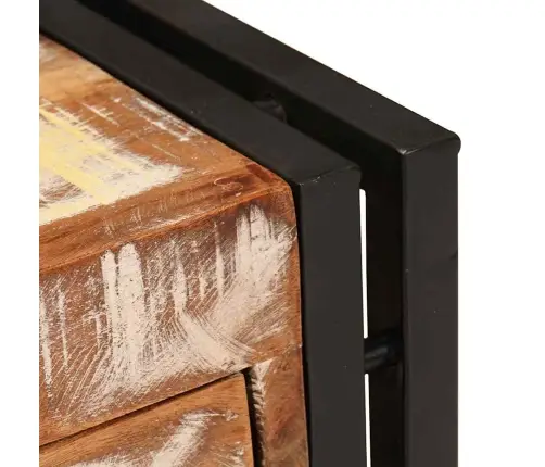 Sānu Galdiņš 30 X 30 X 40 Cm Cieta Atjaunota Koksne Un Metāls Vidaxl