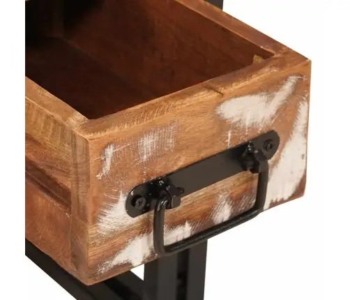 Sānu Galdiņš 30 X 30 X 40 Cm Cieta Atjaunota Koksne Un Metāls Vidaxl