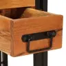Sānu Galdiņš 30 X 30 X 40 Cm Cieta Akācijas Koksne Un Metāls Vidaxl