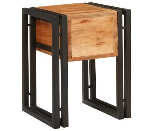 Sānu Galdiņš 30 X 30 X 40 Cm Cieta Akācijas Koksne Un Metāls Vidaxl
