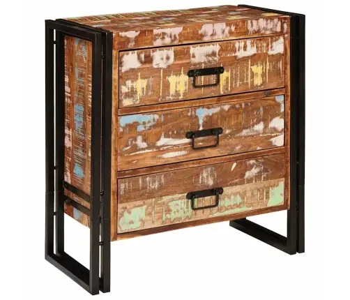 Puse Ar Atvilktni Brūna 66 X 33 X 70 Cm Ciets Atjaunots Koks Vidaxl