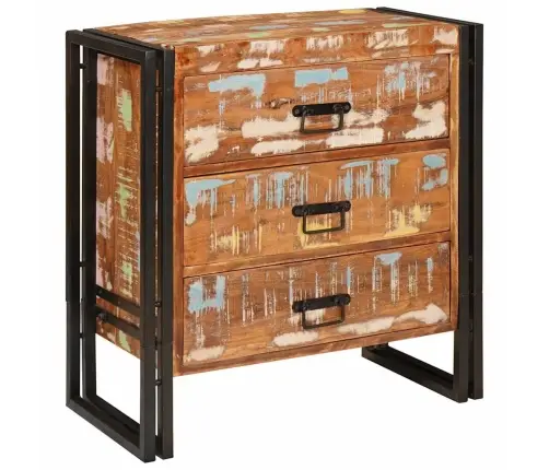 Puse Ar Atvilktni Brūna 66 X 33 X 70 Cm Ciets Atjaunots Koks Vidaxl