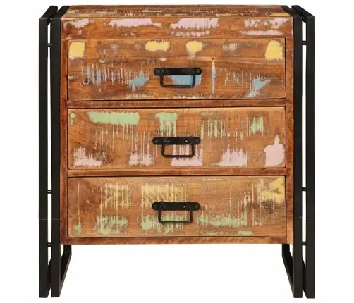 Puse Ar Atvilktni Brūna 66 X 33 X 70 Cm Ciets Atjaunots Koks Vidaxl