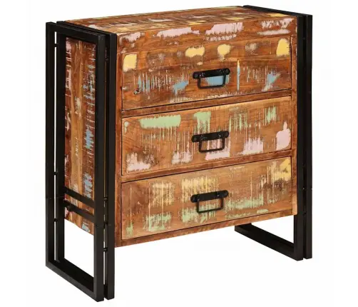 Puse Ar Atvilktni Brūna 66 X 33 X 70 Cm Ciets Atjaunots Koks Vidaxl