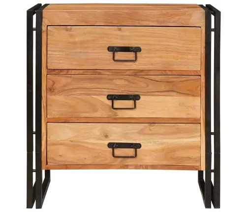 Puse Ar Atvilktni Brūna 66 X 33 X 70 Cm Cietā Akācijas Koks Vidaxl