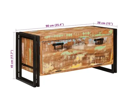 Kinga Kapp Uksega Pruun 90 X 38 X 45 Cm Tugev Taastatud Puit