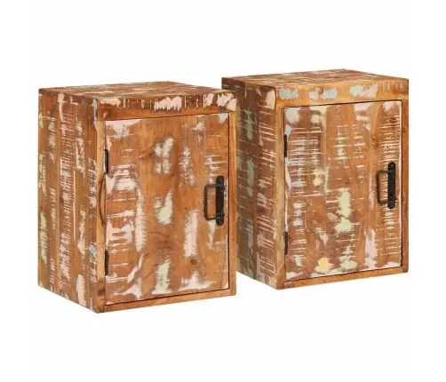 Naktsgaldiņš 2 Pcs Brūna 35 X 33 X 48 Cm Atjaunota Masīvkoka Vidaxl