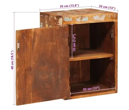 Naktsgaldiņš 2 Pcs Brūna 35 X 33 X 48 Cm Atjaunota Masīvkoka Vidaxl