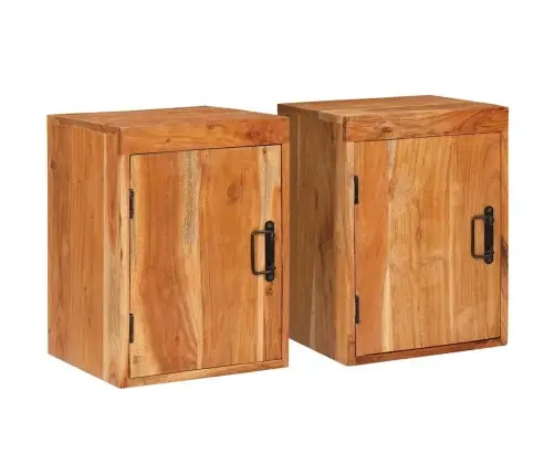 Naktsgaldiņš 2 Pcs Brūna 35 X 33 X 48 Cm Cieta Koka Akācija Vidaxl