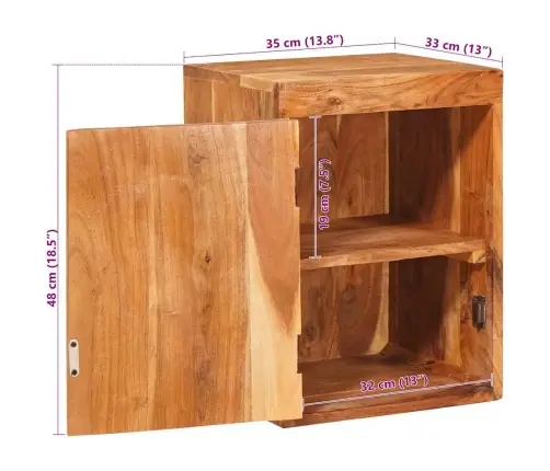 Naktsgaldiņš 2 Pcs Brūna 35 X 33 X 48 Cm Cieta Koka Akācija Vidaxl