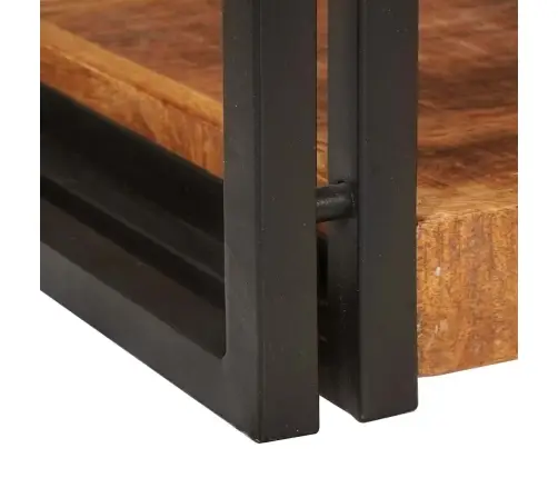 Naktsgaldiņš 2 Pcs Brūna Un Melna Cieta Mango Koksne Vidaxl