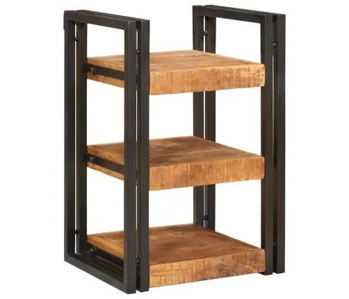 Naktsgaldiņš 2 Pcs Brūna Un Melna Cieta Mango Koksne Vidaxl