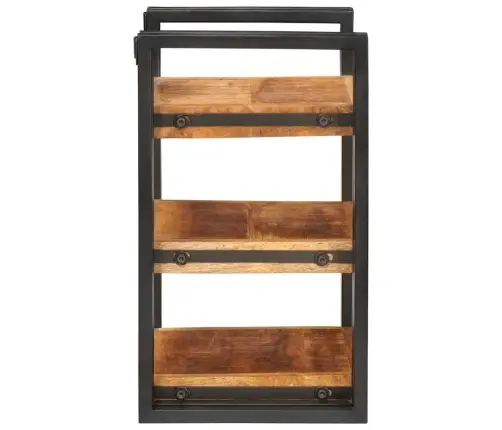 Naktsgaldiņš 2 Pcs Brūna Un Melna Cieta Mango Koksne Vidaxl