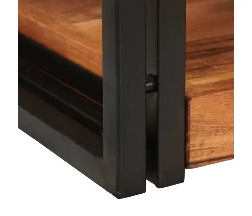 Naktsgaldiņš Brūna Un Melna 38 X 33 X 58 Cm Cieta Koka Akācija Vidaxl