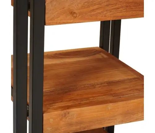 Naktsgaldiņš Brūna Un Melna 38 X 33 X 58 Cm Cieta Koka Akācija Vidaxl