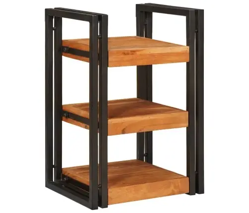 Naktsgaldiņš Brūna Un Melna 38 X 33 X 58 Cm Cieta Koka Akācija Vidaxl