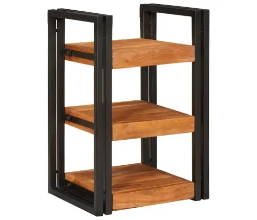 Naktsgaldiņš Brūna Un Melna 38 X 33 X 58 Cm Cieta Koka Akācija Vidaxl