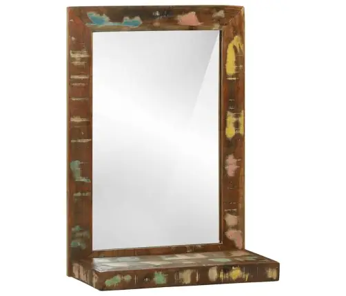 Vannitoa Peegel Pruun 50 X 22 X 70 Cm Tugev Taastatud Puit