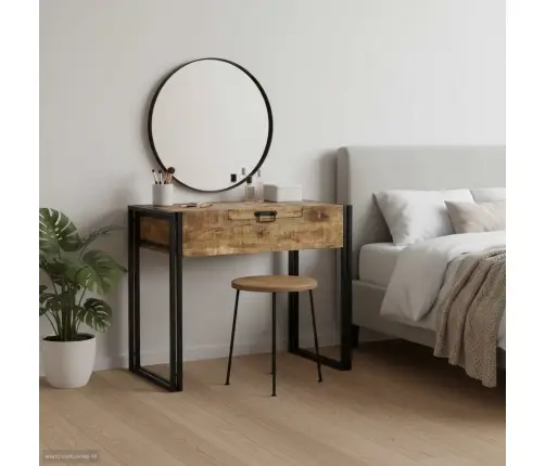 Miegamojo Kosmetiniai Staliukai Ruda Mango Medienos Masyvas