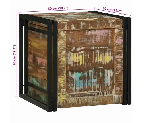 Glabāšanas Kastes 50 X 50 X 50 Cm Pārstrādāts Masīvkoks Vidaxl