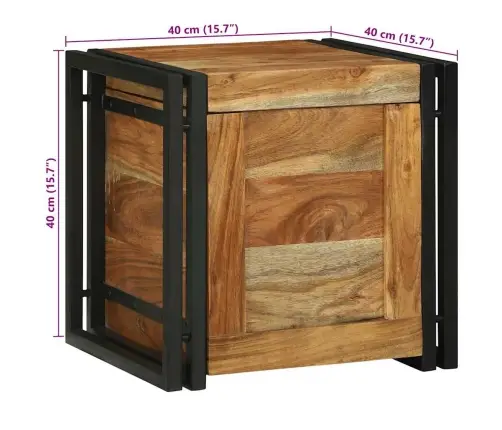 Glabāšanas Kastes Brūna 40 X 40 X 40 Cm Akācijas Masīvkoks Vidaxl