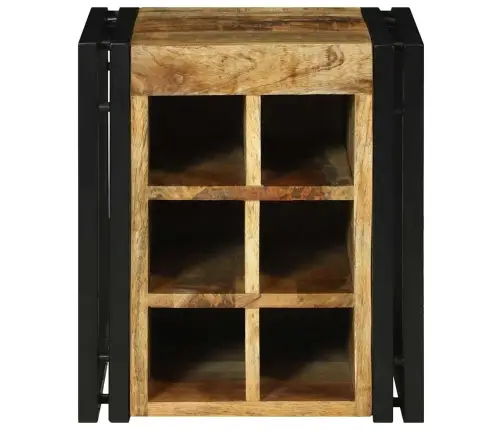Vīna Plaukts 34.5 X 35 X 39 Cm Cietais Koks Raukts Mango Vidaxl
