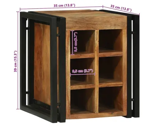 Veepudeli Riiul Pruun Ja Must 35 X 35 X 39 Cm Tugev Akatsiapuu