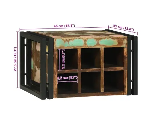 Veepudeli Riiul 2 Pcs 46 X 35 X 27,5 Cm Tugev Taastatud Puit