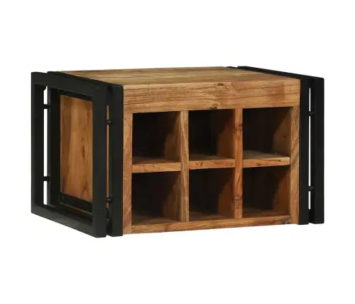 Vīna Plaukts 46X35X27.5 Cm Solid Akācijas Koks Vidaxl