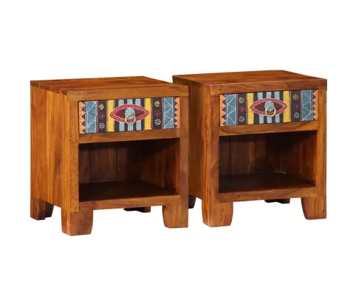 Naktsskapīši, 2 Gab., 40X35X45 Cm, Akācijas Masīvkoks Vidaxl