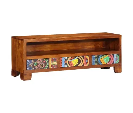 Tv Skapis Daudzkrāsains 110X30X40 Akācijas Masīvkoka Vidaxl