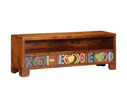 Tv Skapis Daudzkrāsains 110X30X40 Akācijas Masīvkoka Vidaxl