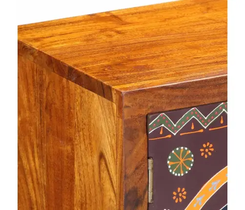 Tv Skapis Daudzkrāsains 90X30X45 Akācijas Masīvkoka Vidaxl