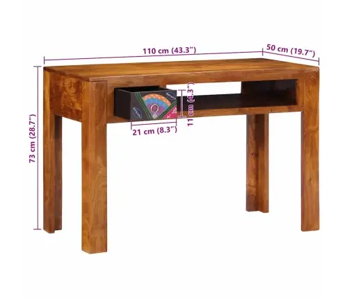 Stalas Ruda 110 X 50 X 73 Cm Akacijos Medienos Masyvas