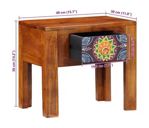 Külglaud Sahtliga Pruun 40 X 30 X 36 Cm Akaatsiapuit