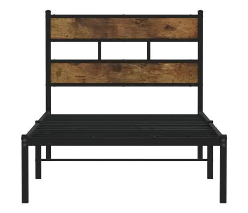 Gultas Rāmis Bez Matrača, Metāls, 80X200 Cm, Ozolkoka Imitācija Vidaxl