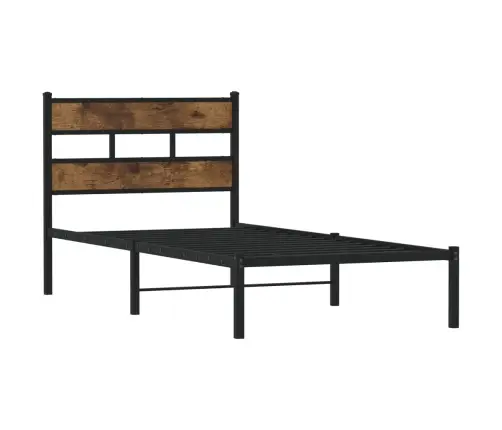 Metallist Voodiraam Ilma Madratsita Suitsutatud Tamm 90X200 Cm