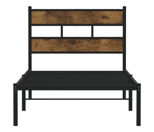 Metallist Voodiraam Ilma Madratsita Suitsutatud Tamm 90X200 Cm