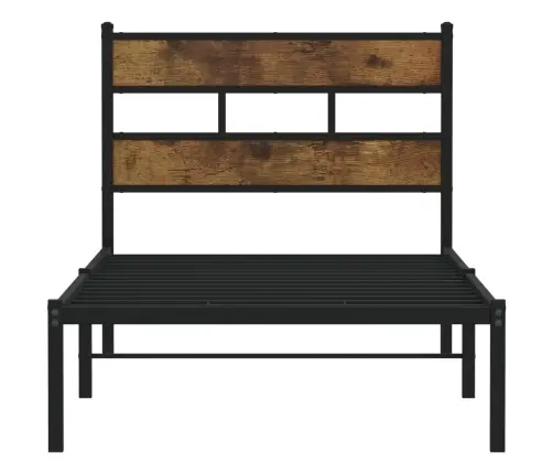 Gultas Rāmis Bez Matrača, Metāls, 100X190Cm, Ozolkoka Imitācija Vidaxl