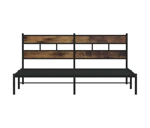 Metallist Voodiraam Ilma Madratsita Suitsutatud Tamm 183X213 Cm