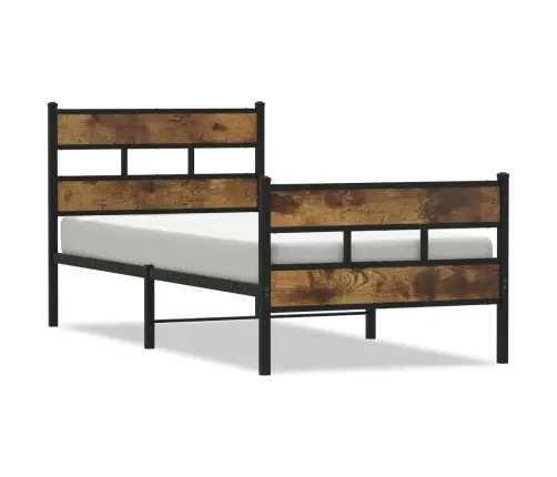 Gultas Rāmis Bez Matrača, Metāls, 80X200 Cm, Ozolkoka Imitācija Vidaxl