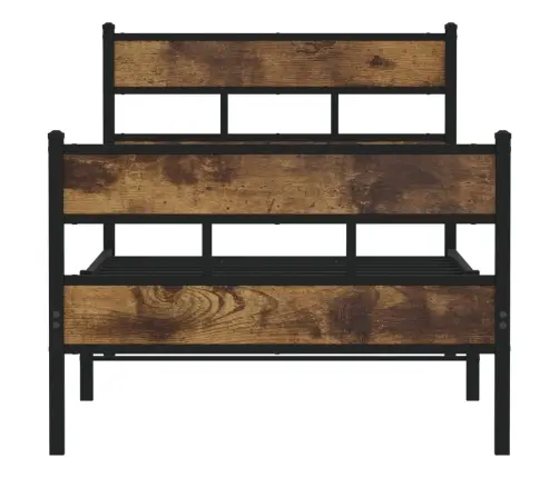 Gultas Rāmis Bez Matrača, Metāls, 80X200 Cm, Ozolkoka Imitācija Vidaxl