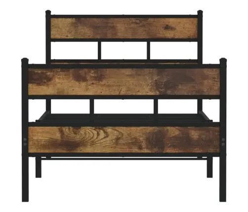 Gultas Rāmis Bez Matrača, Metāls, 90X200 Cm, Ozolkoka Imitācija Vidaxl