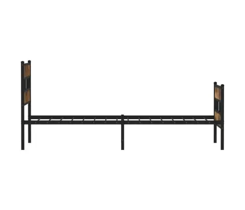 Gultas Rāmis Bez Matrača, Metāls, 90X200 Cm, Ozolkoka Imitācija Vidaxl
