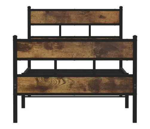 Metallist Voodiraam Ilma Madratsita Suitsutatud Tamm 100X190 Cm