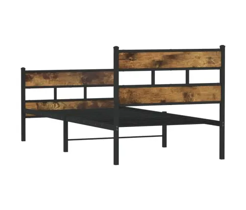 Metallist Voodiraam Ilma Madratsita Suitsutatud Tamm 100X190 Cm