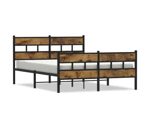 Metallist Voodiraam Ilma Madratsita Suitsutatud Tamm 140X200 Cm